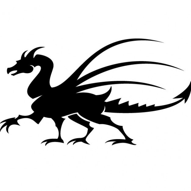 Blac dragon drawing vector artwork