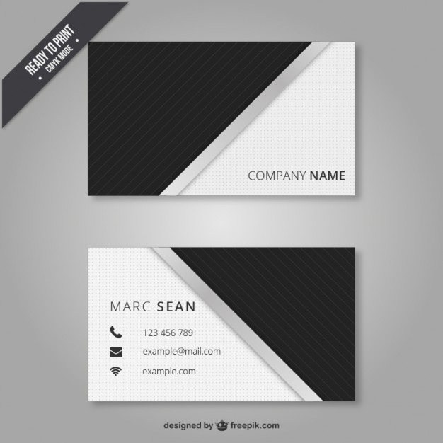 Black and white business card  Vector | Free Download