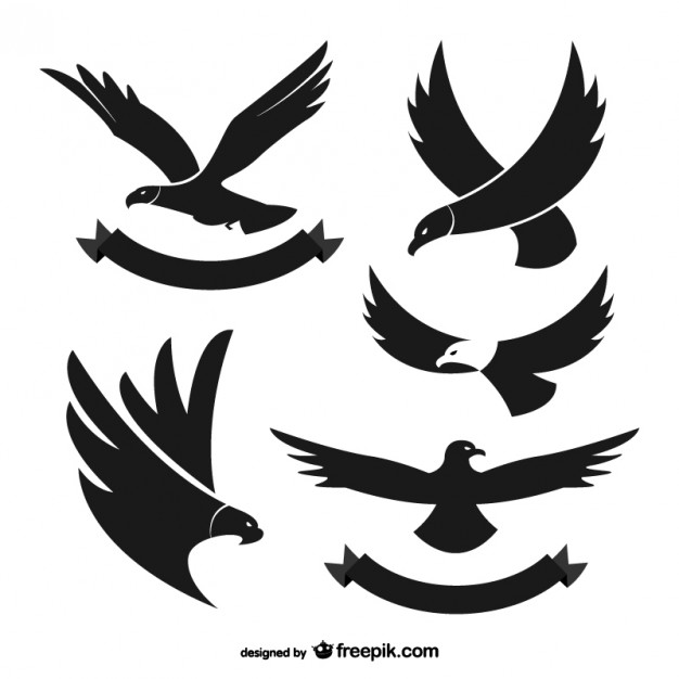 Black eagle silhouettes