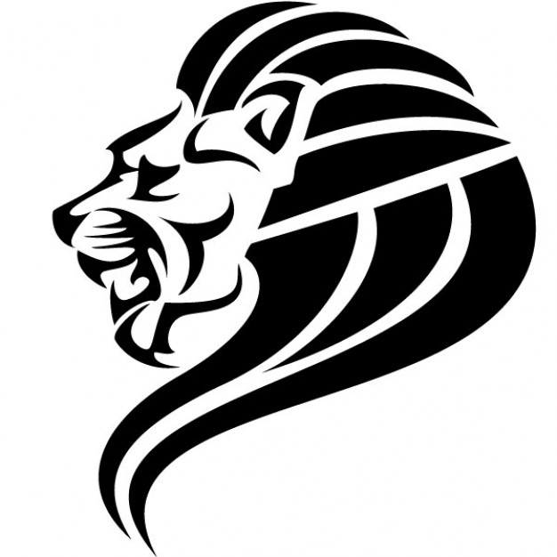 Black lion head vector image