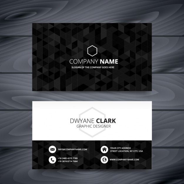 Black polygonal business card  Vector | Free Download