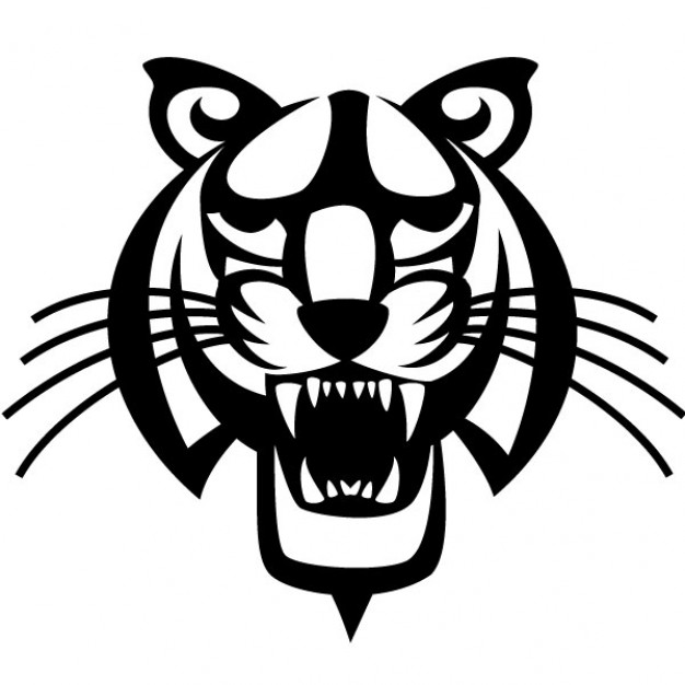 Black tiger head vector illustration