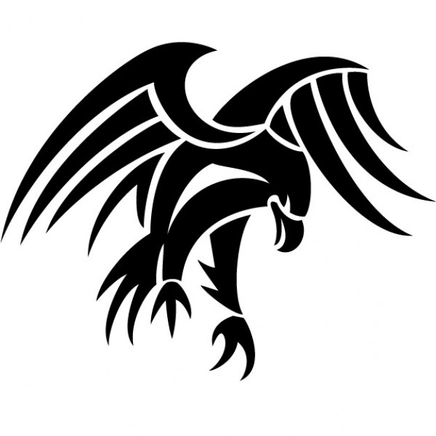 Black tribal eagle vector tattoo