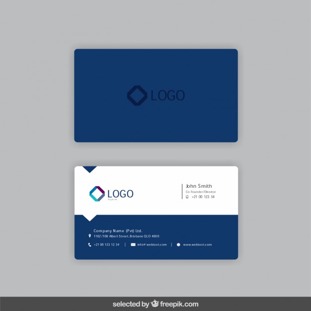 Business card in dark blue color  Vector | Free Download