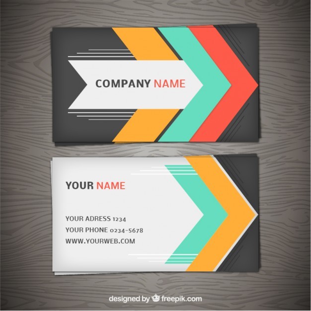 Business card with colorful arrows  Vector | Free Download