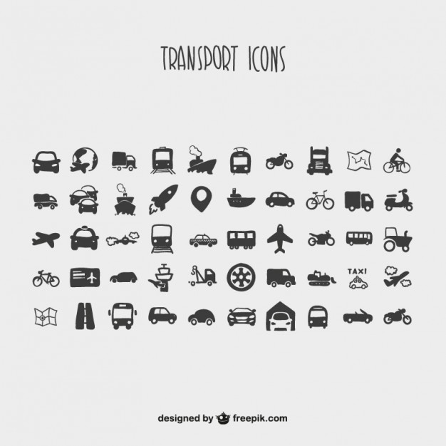 Cartoon collection of transport icons  Vector | Free Download