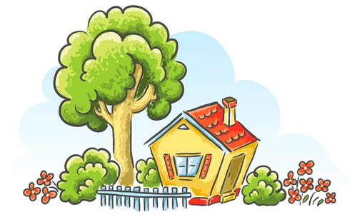 Cartoon landscape hand drawn vectors 01