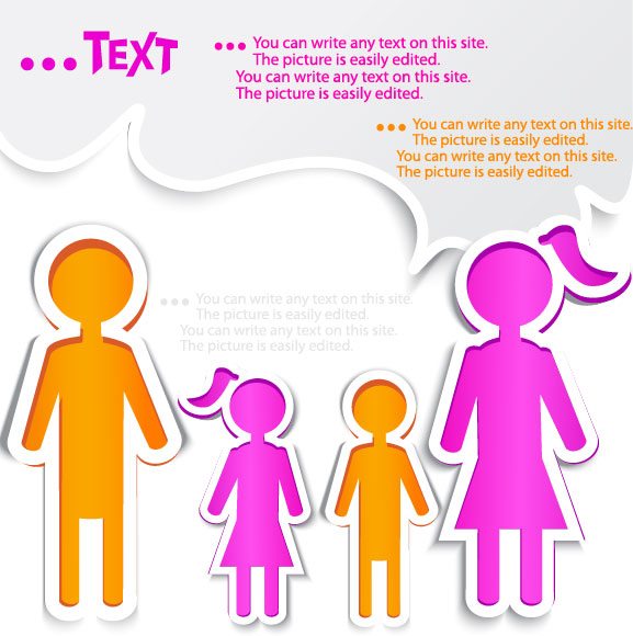 Cartoon personage Label free vector 02