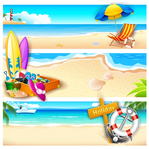 Charming Sea landscape vector 02