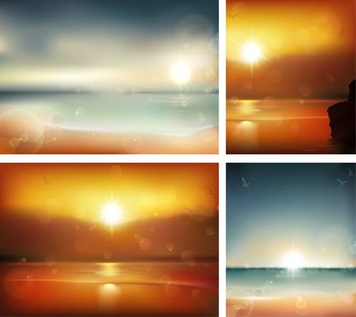 Charming Sea landscape vector 01