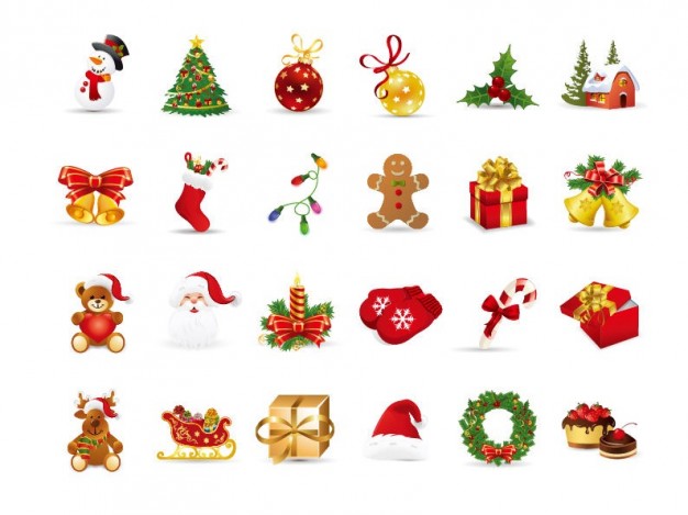 christmas elements vector set  Vector | Free Download