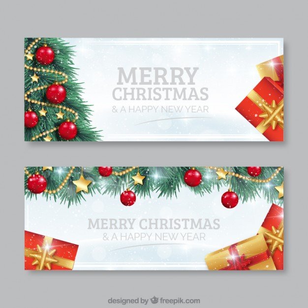 Christmas tree banners Vector | Free Download