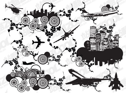 Cities and composite element pattern vector material