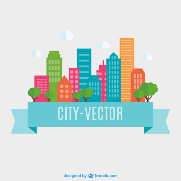 City vector flat design