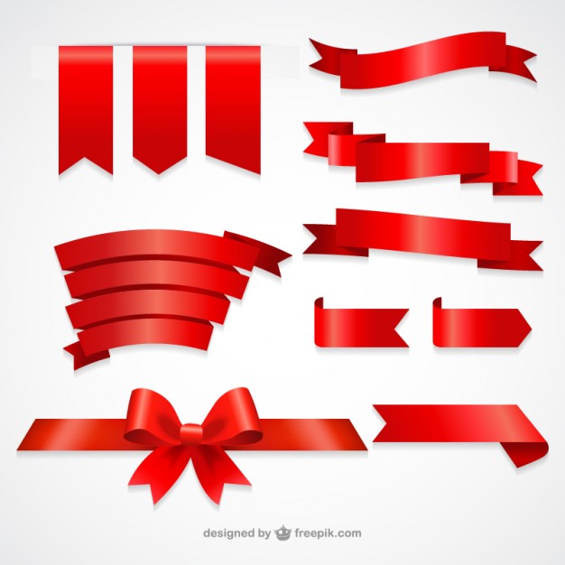Collection of red ribbons  Vector | Free Download