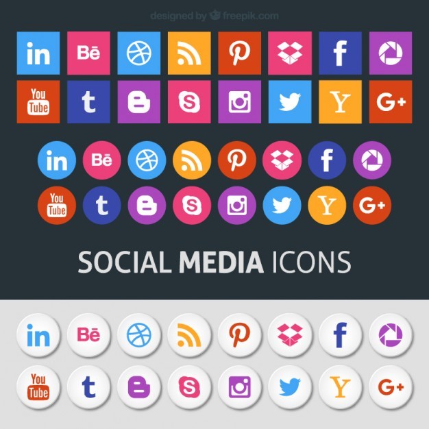 Colored social media icons  Vector | Free Download