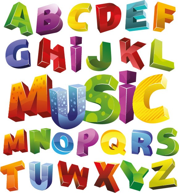 Colorful 3D Alphabet Vector