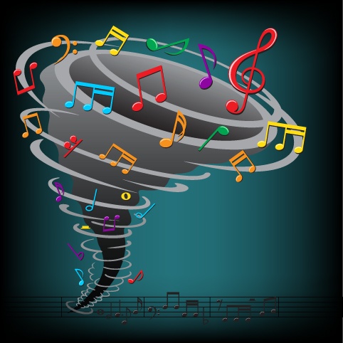 Colorful musical keys backgrounds vector 04