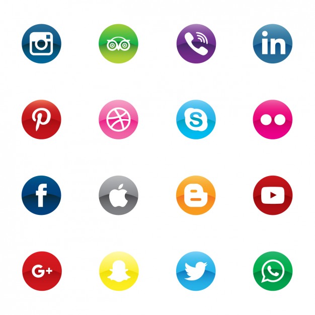 Colorful social media icons  Vector | Free Download