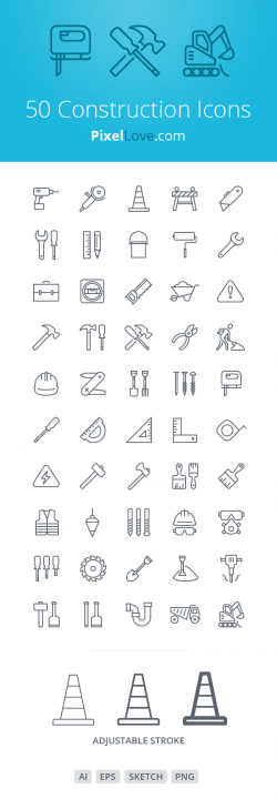 50 Construction Icons for iOS 8 | GraphicBurger