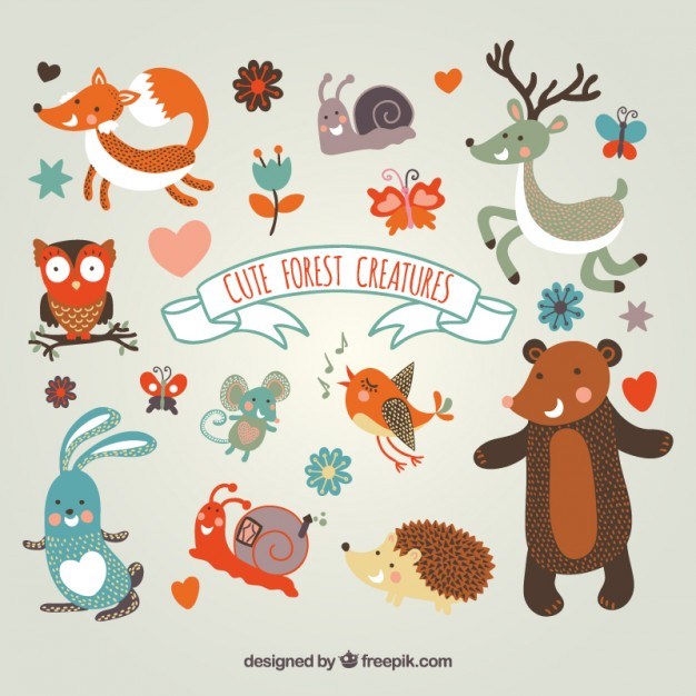 Cute forest creatures