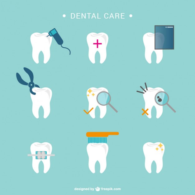 Dental care tooth icons  Vector | Free Download