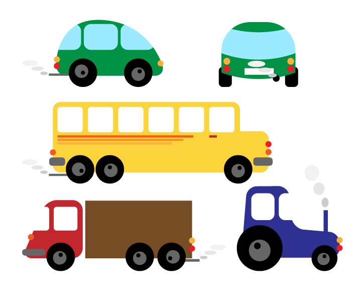 Different cartoon car design vector