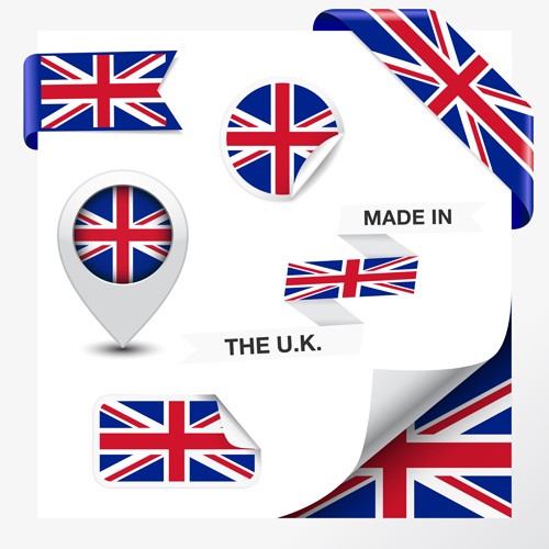 Different countries flag sticker with ribbon vector 06