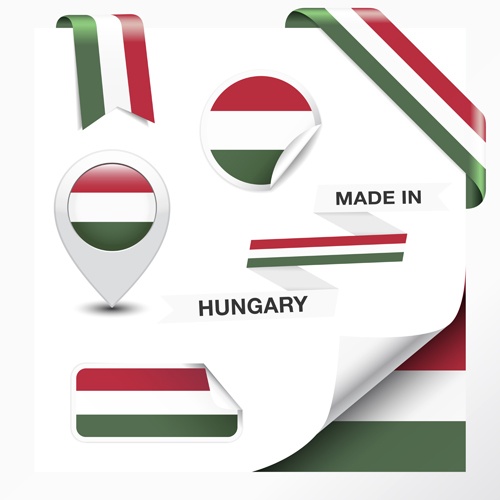 Different countries flag sticker with ribbon vector 05
