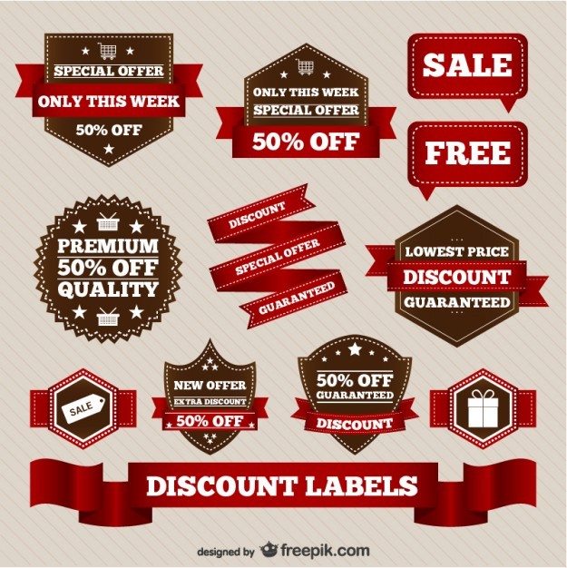 Discount retro sale elements   Vector | Free Download
