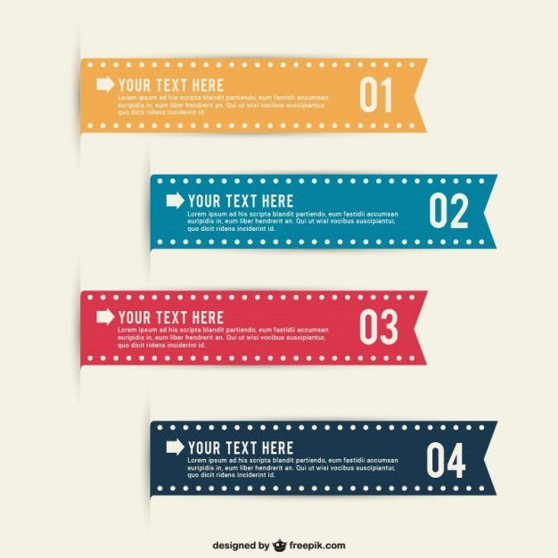 Editable infographic ribbons  Vector | Free Download