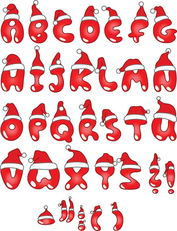 English Christmas Cartoon Vector fonts