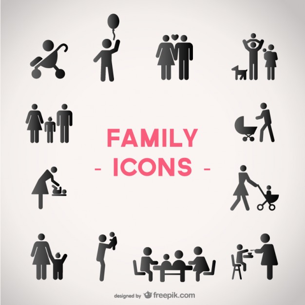 Family vector icons set   Vector | Free Download
