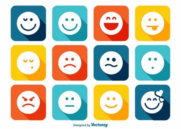 Flat and round vector emotion icons  Vector | Free Download