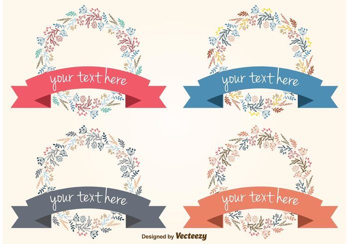 Floral Frames With Banner