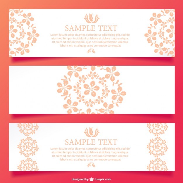 Floral ornamental banner design   Vector | Free Download