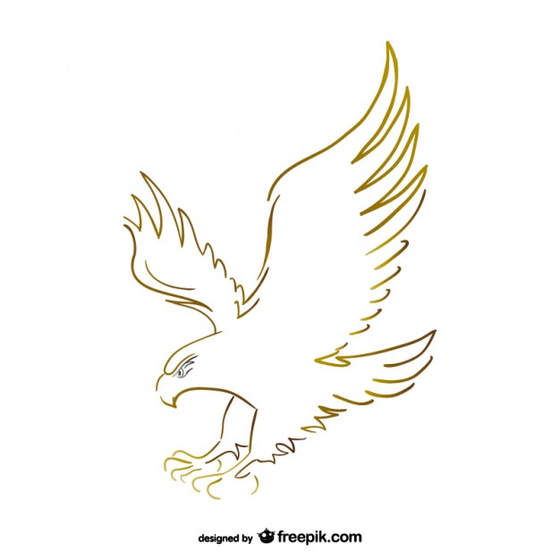 Flying eagle sketch vector