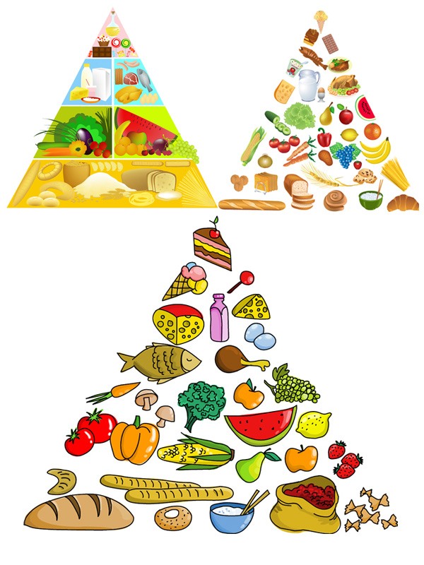 3 food pyramid vector material