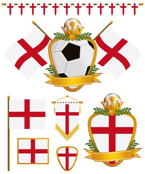 football flag elements vector set 17