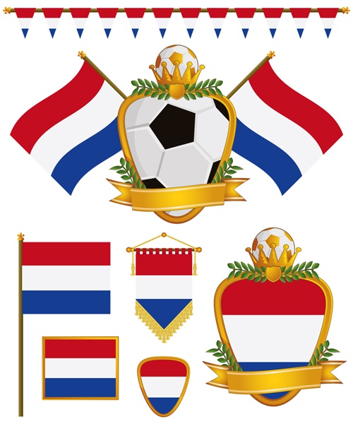 football flag elements vector set 11