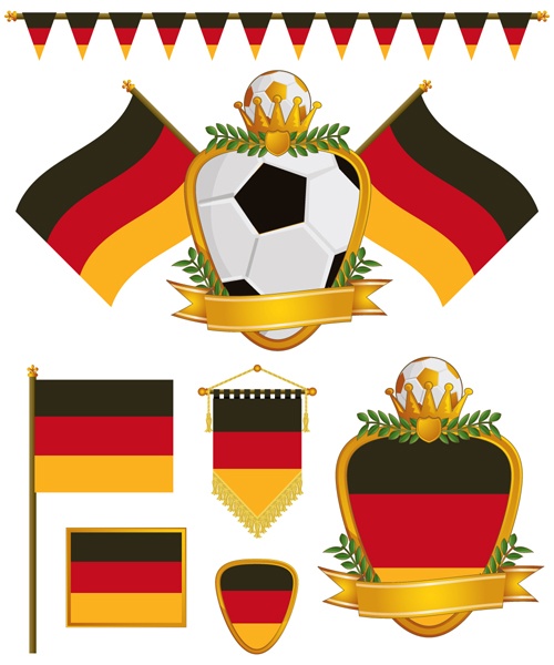 football flag elements vector set 07