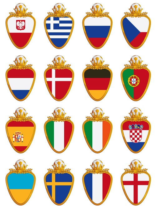 football flag elements vector set 01