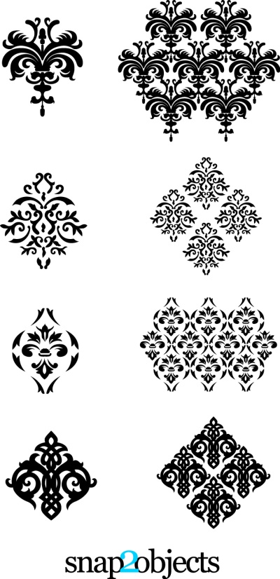 Four Vector Floral Ornaments Pack 02