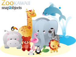 12 Free Vector Kawaii Zoo Animals