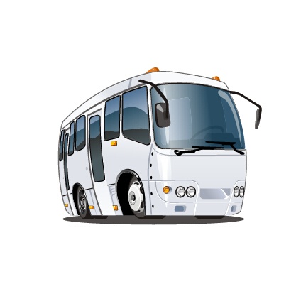 Funny cartoon bus vector set 02