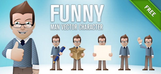 funny man vector character