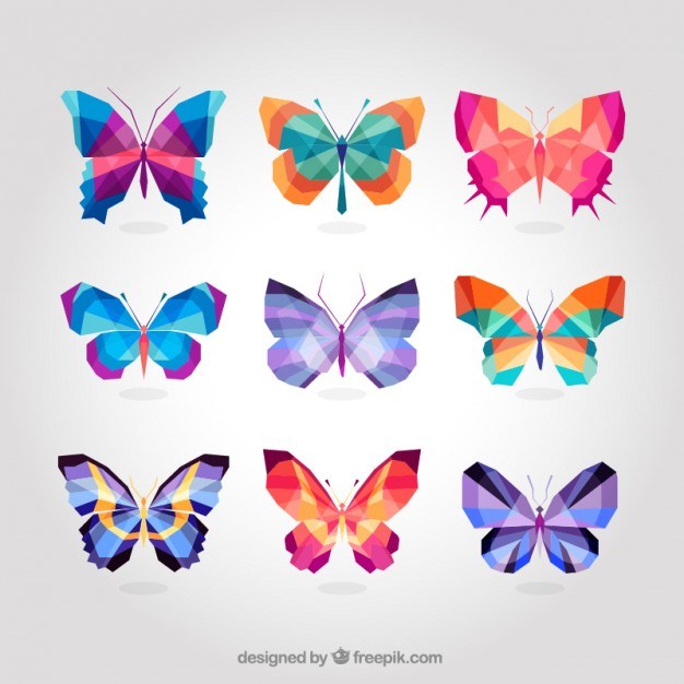 Geometric colorful butterflies