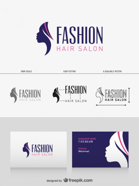 Hair salon business card  Vector | Free Download