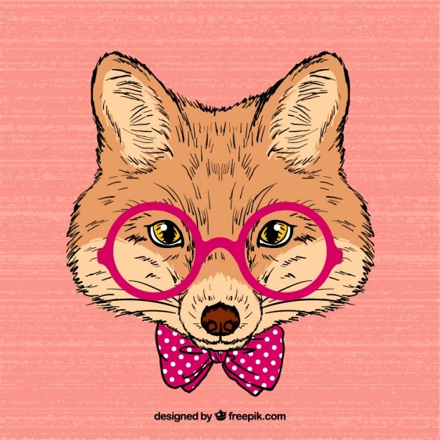Hand drawn intellectual fox