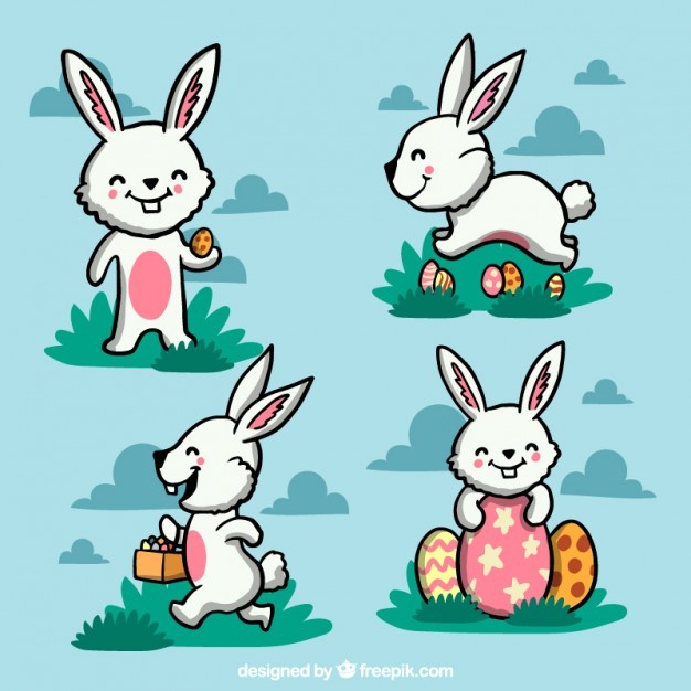 Hand drawn nice Easter bunny